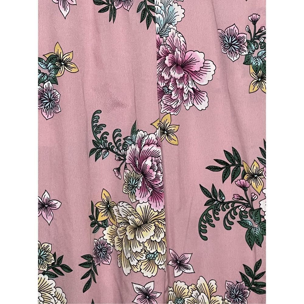 BAND OF GYPSIES‎ | WOMENS MOISSANITE CORSET BODICE WIDE LEG JUMPSUIT PINK FLORAL - Picture 2 of 8